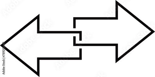 2つの反対方向の矢印アイコン