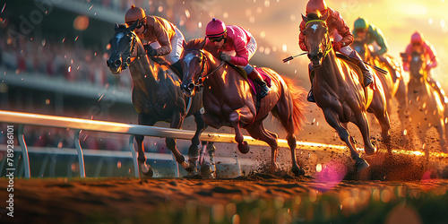 horse racing, beautiful 3d design for You project-AI generated image 