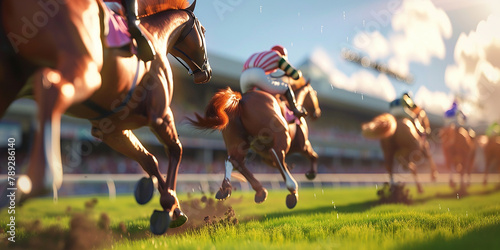 horse racing, beautiful 3d design for You project-AI generated image 