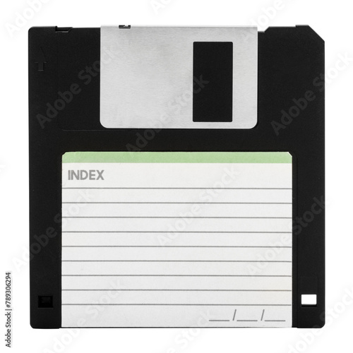 Black floppy disk design element