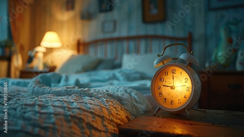 alarm clock in bed