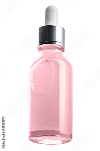 PNG pink dropper bottle product packaging for beauty and skincare