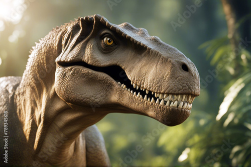 Dinosaur Tyrannosaurus creature illustration period render green carnivore prehistory lizzard monstrous no paleontology beast
