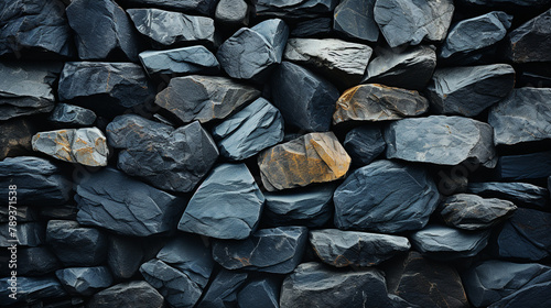 Small dark stone texture for background, ​​pattern of gravel stone wall texture or stone background сreated with Generative Ai