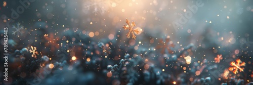 Christmas abstract bokeh background with snow flakes. , highlighting its striking features, Graphic Design, Banner Image For Website, Background, Desktop Wallpaper