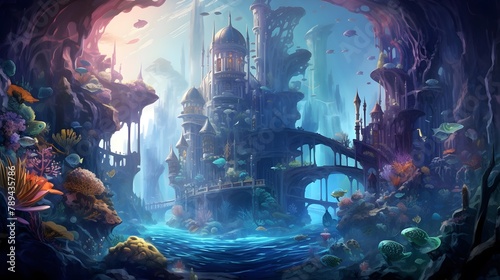 Underwater World - 3D Illustration of a Fantasy Landscape