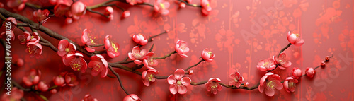 Incorporate traditional motifs such as cherry blossoms and pagodas into the design ,seamless pattern,