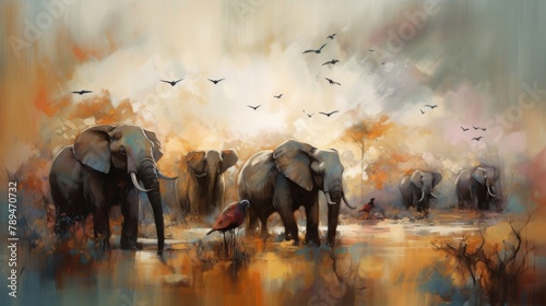 The Great Migration, Follow the journey of a family of endangered animals as they navigate changing habitats and human encroachment in their quest for survival. Generated AI.