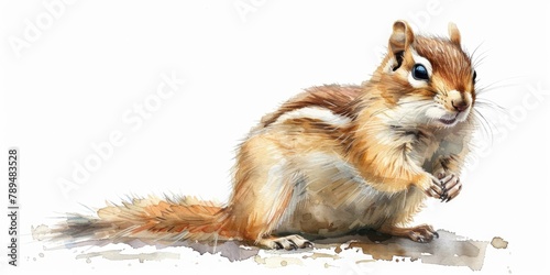 A charming watercolor painting of a playful squirrel. Perfect for nature-themed designs