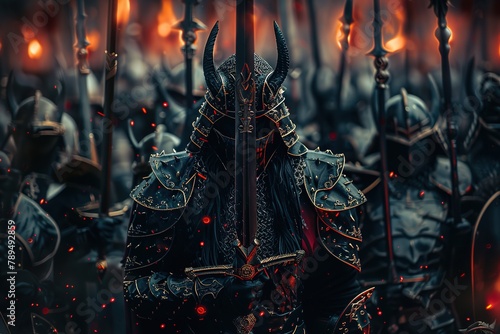 devil's warrior army ,a background.