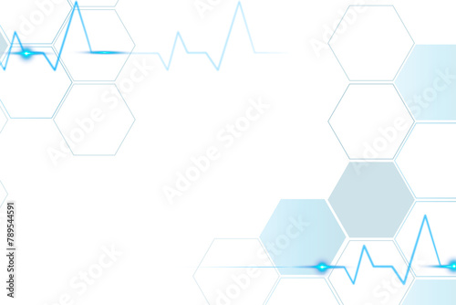 Medical technology science background png in blue with blank space