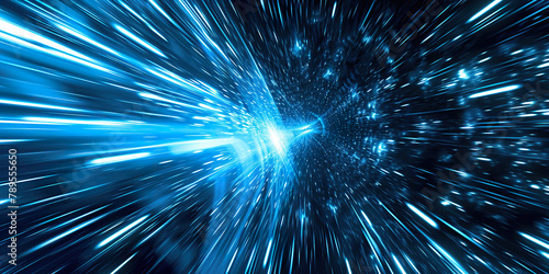 Light speed hyperspace space warp background