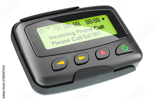 Pager or beeper. 3D rendering isolated on transparent background