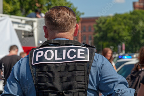 American policeman in patrol