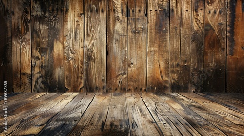 Rustic wooden background with a dark wood grain texture. The wood is old and weathered, with a few knots and cracks.