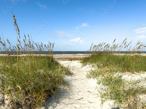 The shore of the Atlantic Ocean at Fort Clinch State Park in Florida