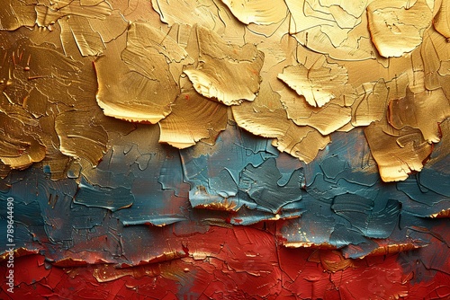 The abstract artistic background has retro, nostalgic, golden brushstrokes.