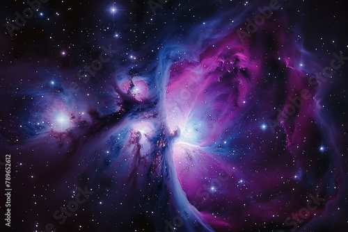 Orion Nebula - M42. Image of Orion Nebula (Messier M42) and the Running Man Nebula (NGC1977, left), two diffuse nebulas south of the Orion s belt in the constellation of Orion. 