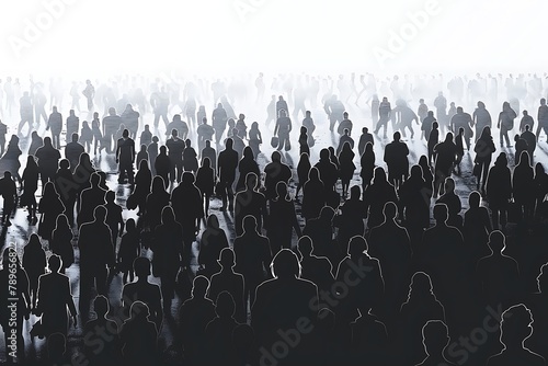 Silhouettes of people - large crowd - additional ai and eps format available on request .