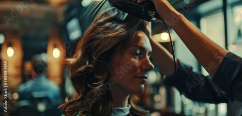 As one hairdresser expertly blowdries a clients hair the other uses deft hands and precise s to shape the perfect . Their synchronized movements and synchronized teamwork are a testament .