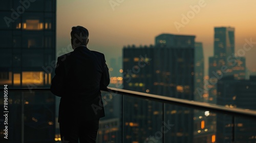 In a rare moment of vulnerability the judge is pictured standing on a balcony overlooking the city lost in thought as they contemplate the gravity of their job and the impact it has .