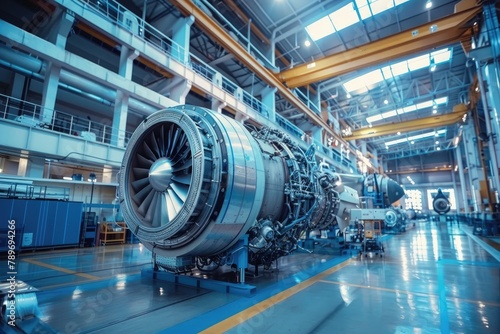 futuristic rotor plane engine in factory