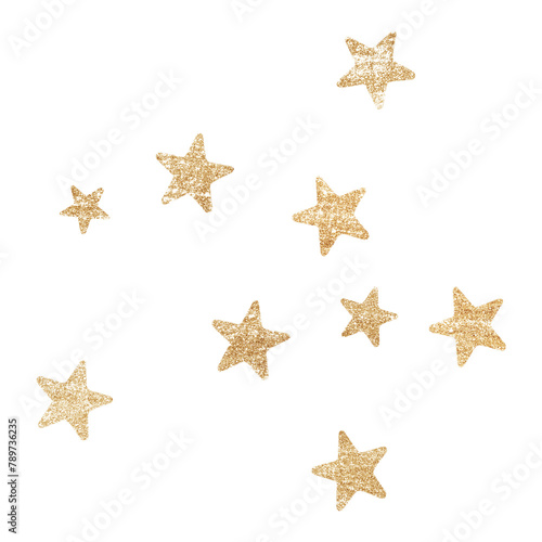 Glitter star png sticker, gold design transparent background