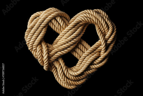 Heart shaped rope with knot