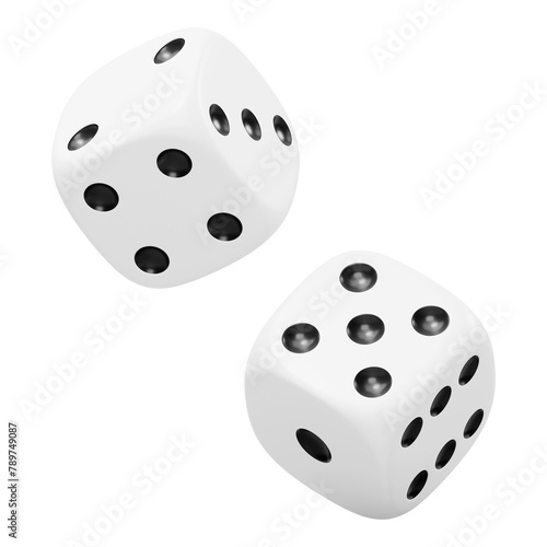 Png dice sticker, 3D rendering, transparent background