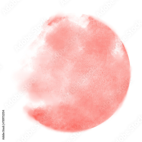 Watercolor blood moon png sticker, red faded circle, transparent background
