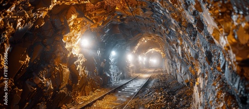 Miners Employ Sustainable Techniques in Gold Ore Excavation Deep Underground