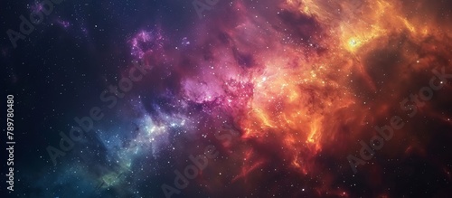 Vibrant hues fill the galaxy, adorned with twinkling stars, nebulas, and celestial wonders in a dazzling cosmic display