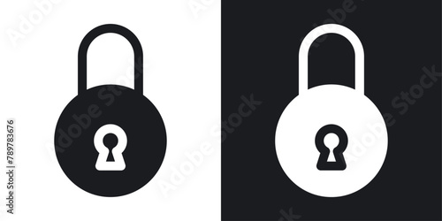 Security Lock Icon Set. Secure login and privacy protection vector symbol.