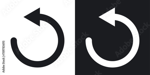 Back Arrow Icon Set. Return, reverse, and repeat action vector symbol.
