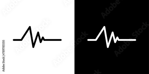 Health Pulse Icon Set. Heartbeat and medical monitor vector symbol.