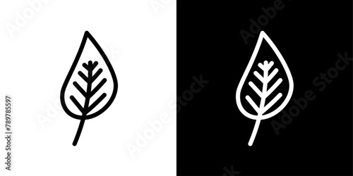 Botanical Leaf Icon Set. Organic tree leaf shapes vector symbol.