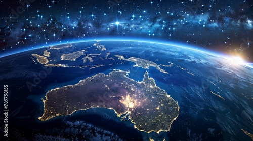 A photo of the Earth from space, showing the Australian continent.