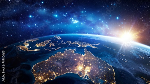 The Earth from space showing the Australian continent.