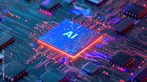 ai on chip circuit background