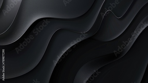 Black wavy shapes with a subtle shiny gradient.