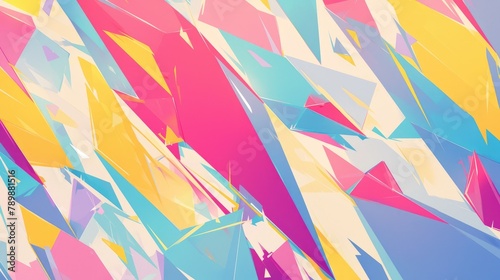 Vibrant geometric polygons create a captivating multicolored abstract backdrop