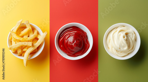 French fries with ketchup and mayo