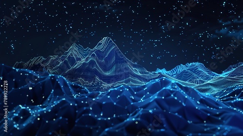 Abstract Digital Mountains Set: Mountains Range