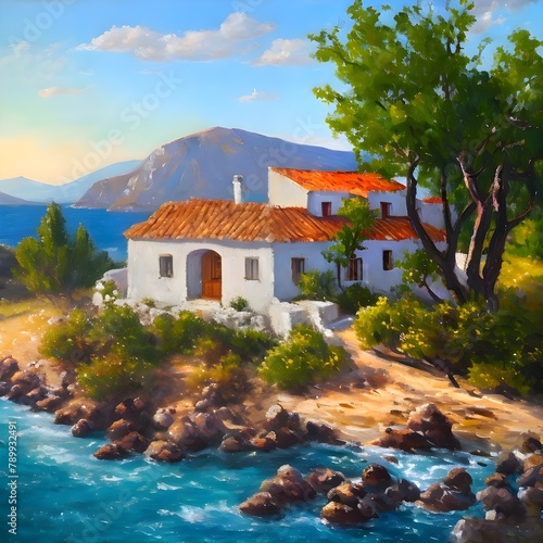 Greek Islands Oil Painting