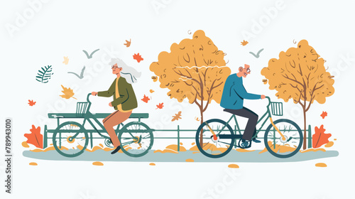 The elderly man and the elderly woman run in the park