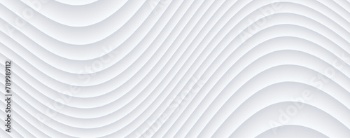 White striped pattern background, 3d lines design, abstract minimal white gray background for business presentation.