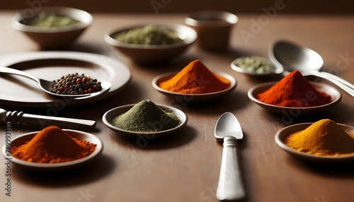 Spices-on-table-with-cutlery-silhouette--close-up