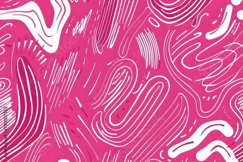 Funky Pink and Cream Hand-Drawn Abstract Pattern
