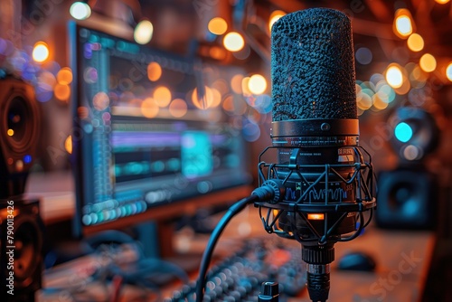 microphone sound studio audio technology musical voice recording professional broadcast radio media equipment entertainment background digital