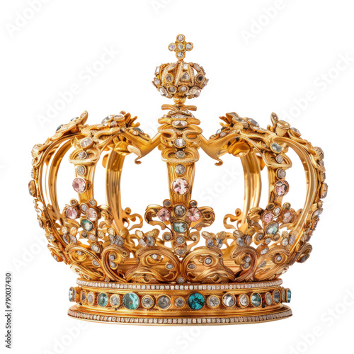 Crown of Baroque Art isolated on transparent png.